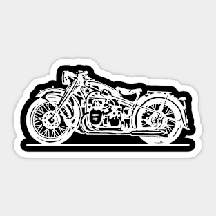 R12 Bike White Sketch Art Sticker